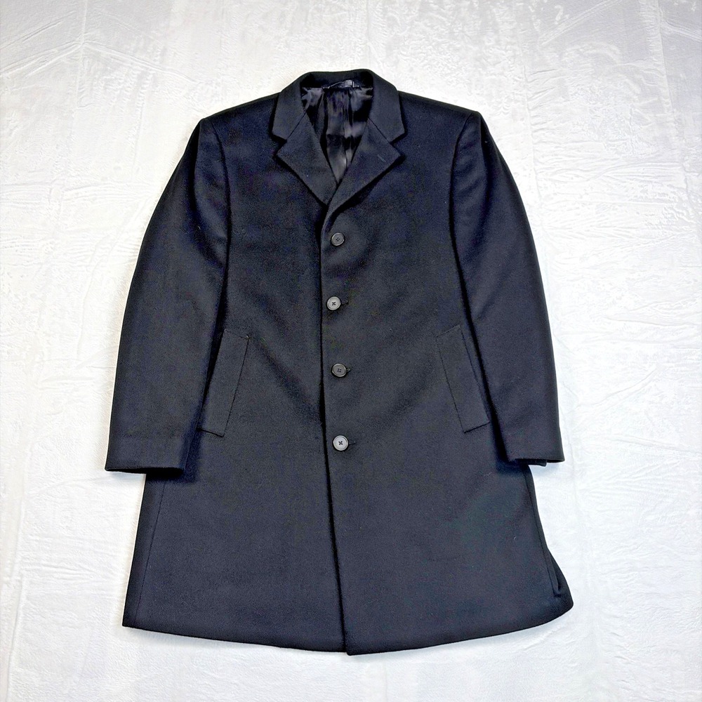 Cardinal of Canada Overcoat Mens 44R Black Wool Cashmere Graham Top Coat